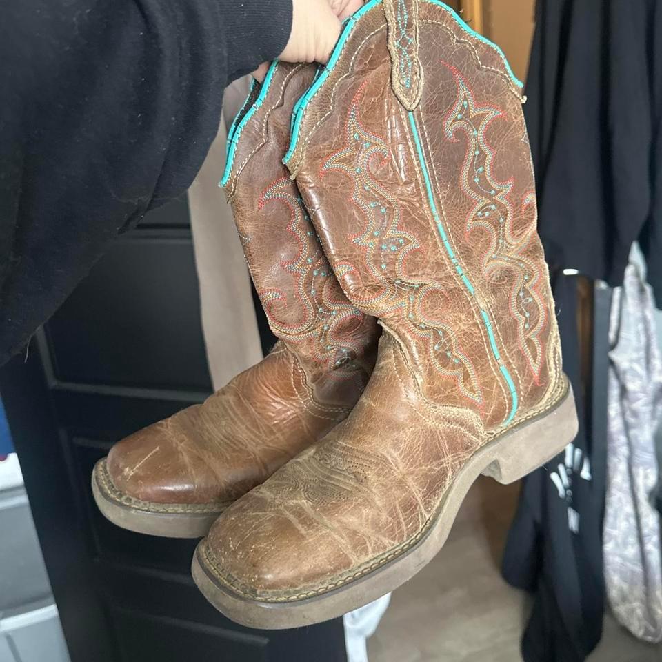Brown And Blue Justins Cowboy 3b65