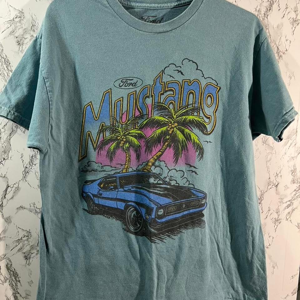 Ford Mustang Blue Cotton T Shirt 2793