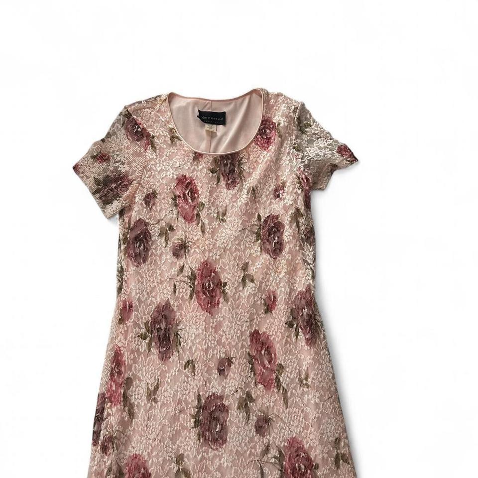 Adorable Pink Floral Lace Dress F56d