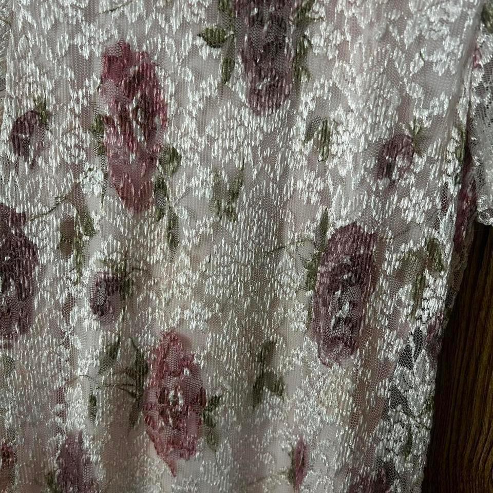 Adorable Pink Floral Lace Dress F56d 7