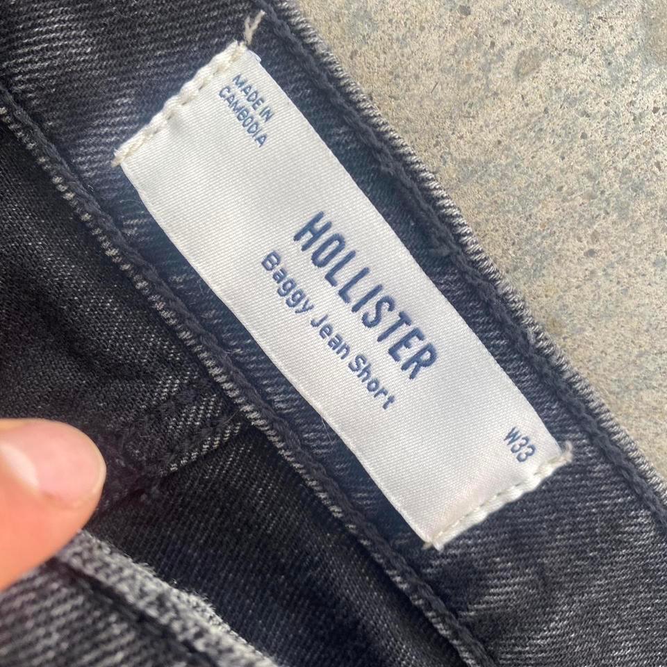 Black Denim Baggy Cargo Shorts 253d 3