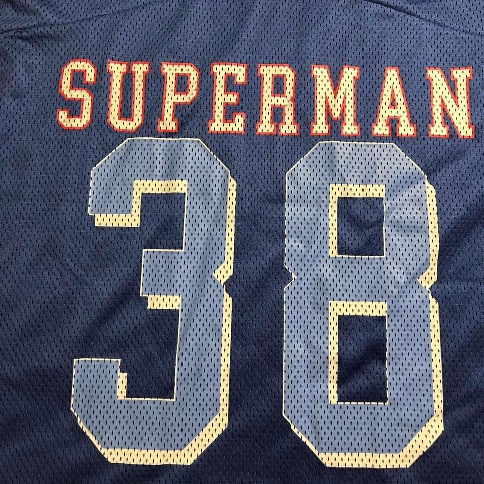 Superman 38 Football Jersey Blue E928 4