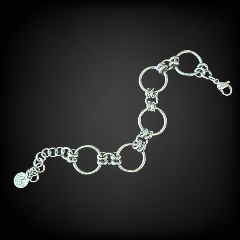 Silver Stainless Steel Ring Bracelet 7fc4 3