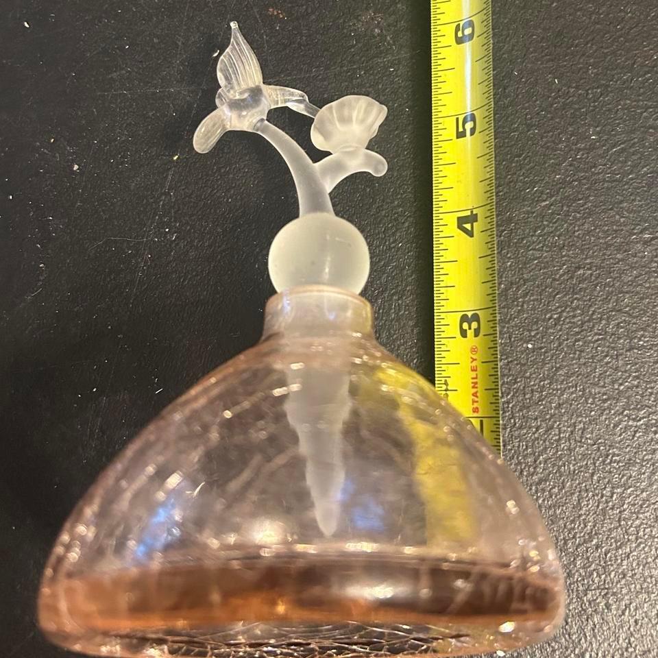 Vintage Pink Crackle Glass Hummingbird 6840 7