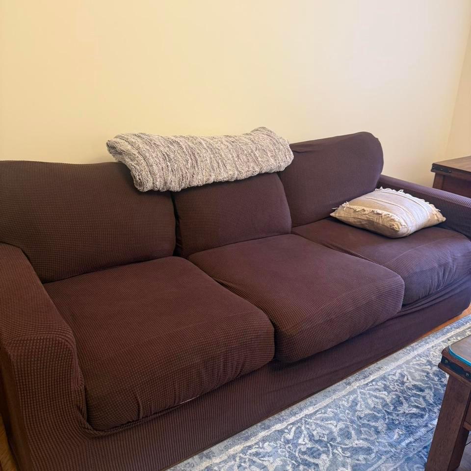Brown Corduroy Couch Covers Set