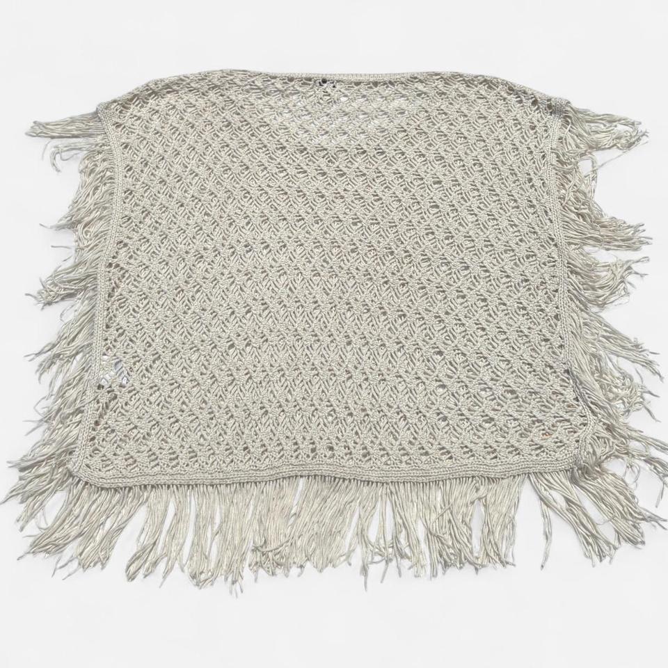 Crocheted Fringe Poncho Like Top 3