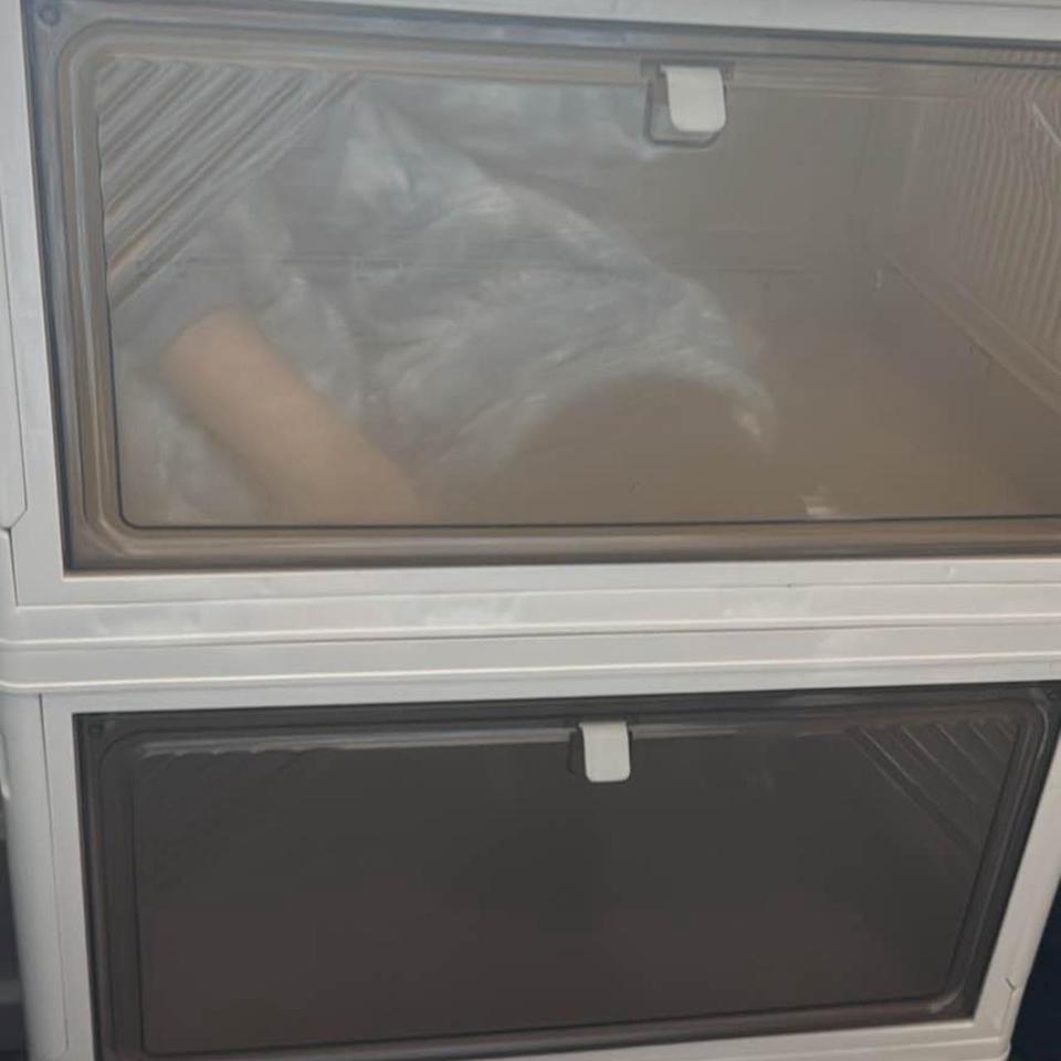 White And Grey Storage Cabinet