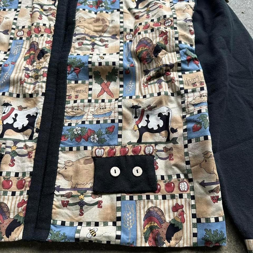 Vintage Farmhouse Patchwork Jacket Jerzees F7e2 3