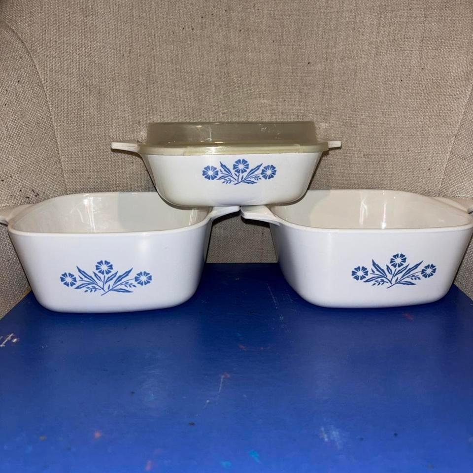 Vintage Corningware Casserole Dish Blue 4ab6