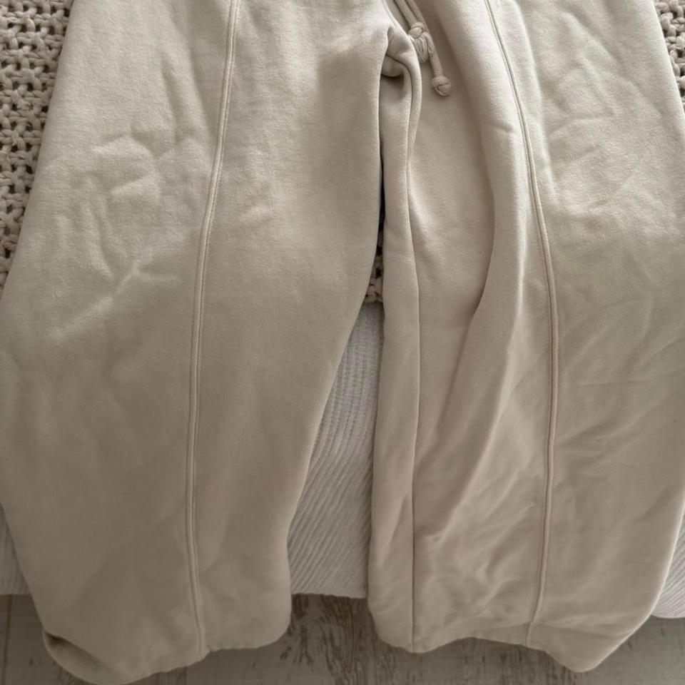 Zara Wide Leg Cream Sweatpants 92da 2