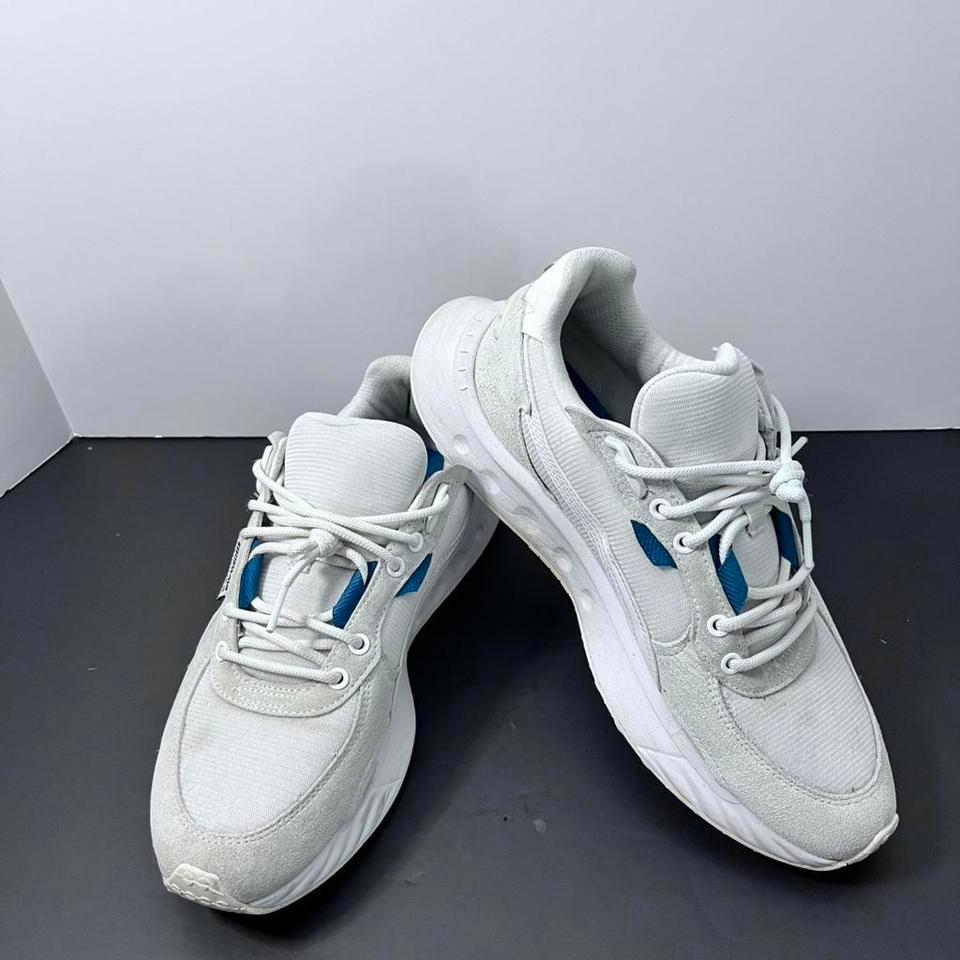 Cream And Blue Puma Trainers