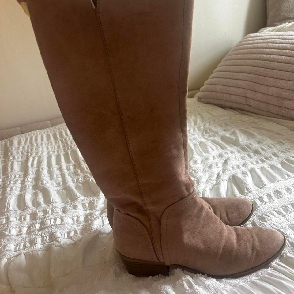 Tan Suede Knee High Boots 1a30 2