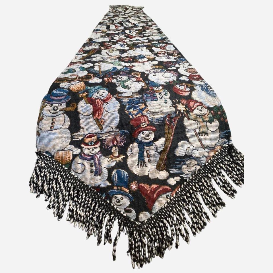 Christmas Snowman Tapestry Table Runner