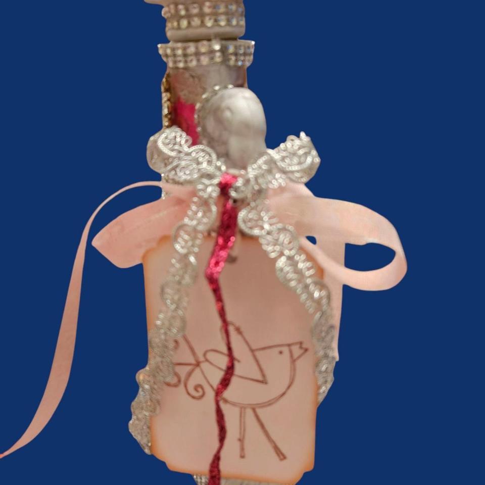 Pink And White Vintage Inspired Bottle 2