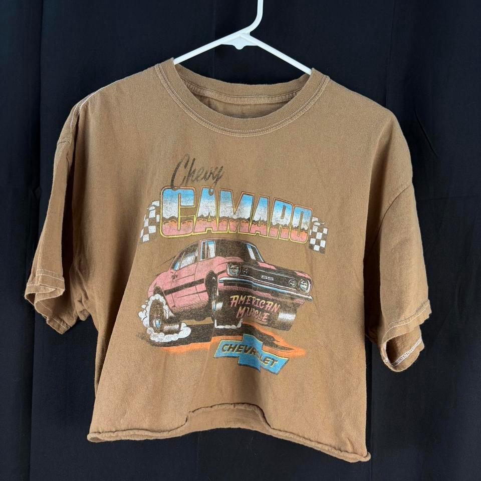 Brown Vintage Camaro Graphic Cropped 8fb6