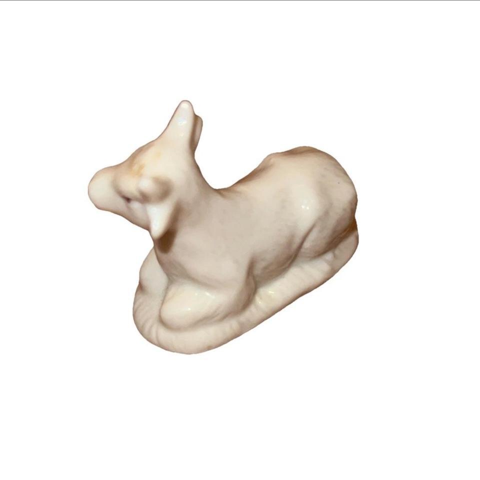 White Ceramic Cow Figurine Cow 3454 3