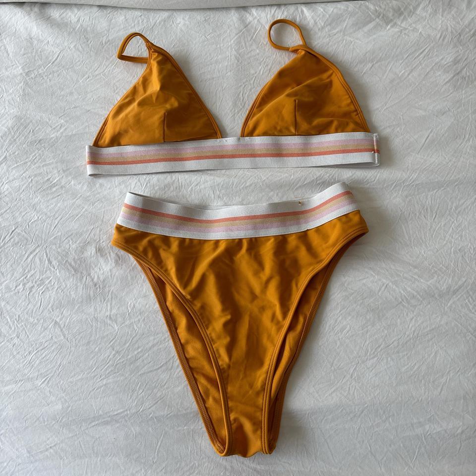 Mustard Yellow And White Striped
