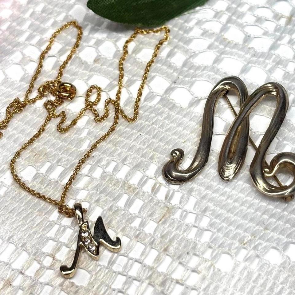 Vintage Gold Necklace With Faux 1609