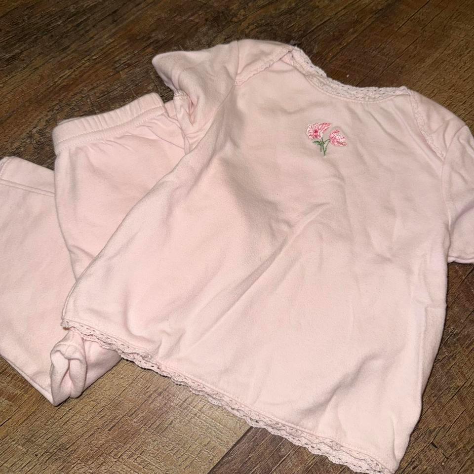 Baby Girls Pink Flower Embroidered 52c6