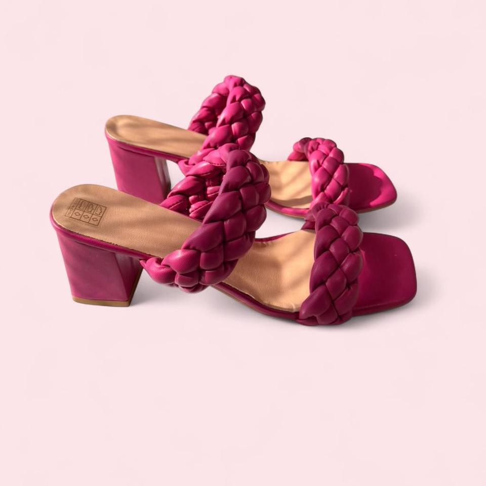 Pink Braided Leather Mules With Ac09 2