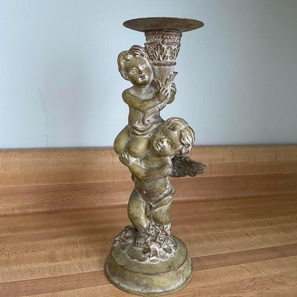 Divine Vintage Cherub Candlestick Holder 37c3 2