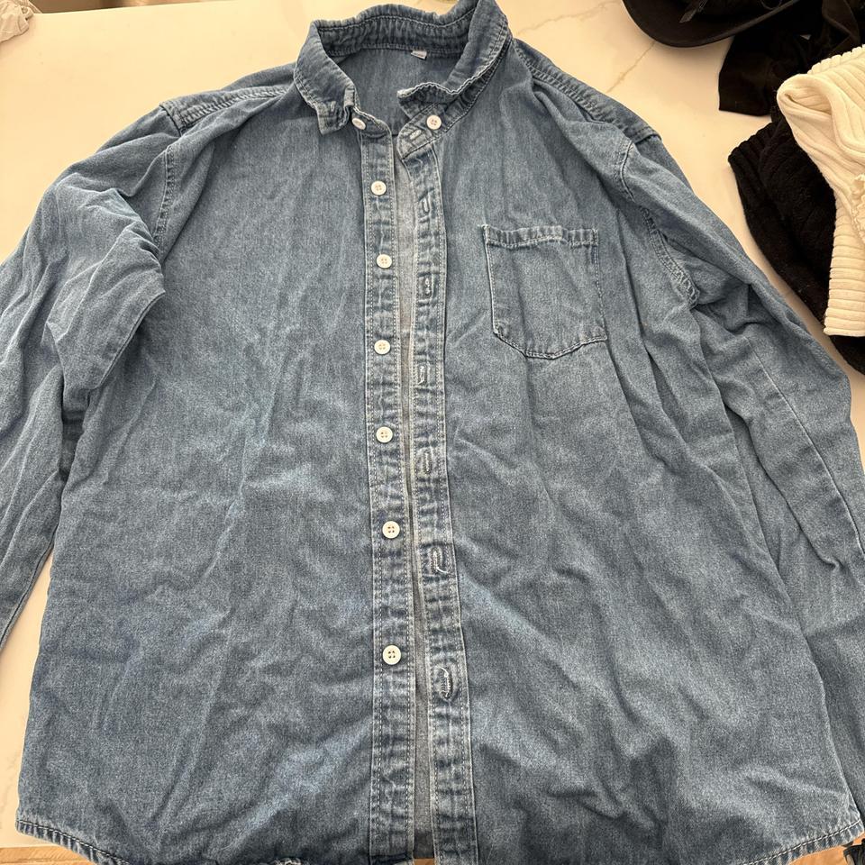Blue Denim Button Up Shirt Fa60