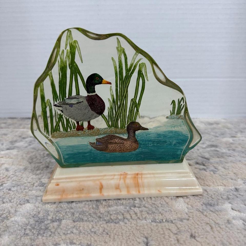 Vintage Resin Mallard Ducks Swimming Cee1