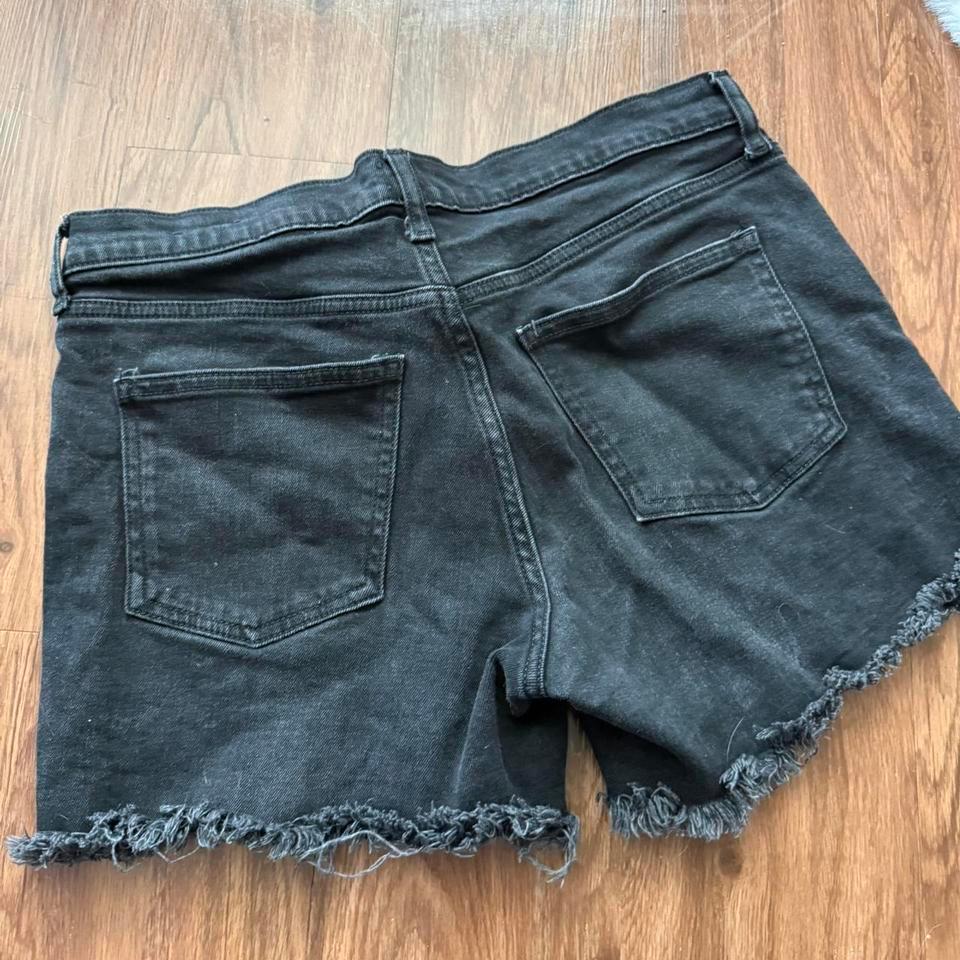 Mid Rise Black Denim Shorts 12c3 7