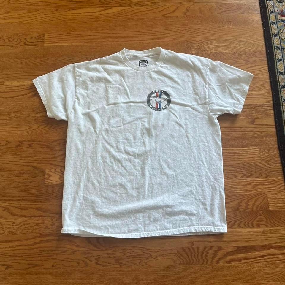 Ford Mustang White T Shirt Size D72d