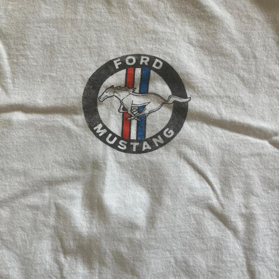 Ford Mustang White T Shirt Size D72d 3