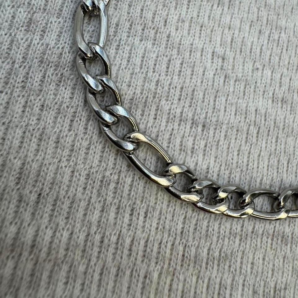 Silver Stainless Steel Figaro Chain 7d27 4