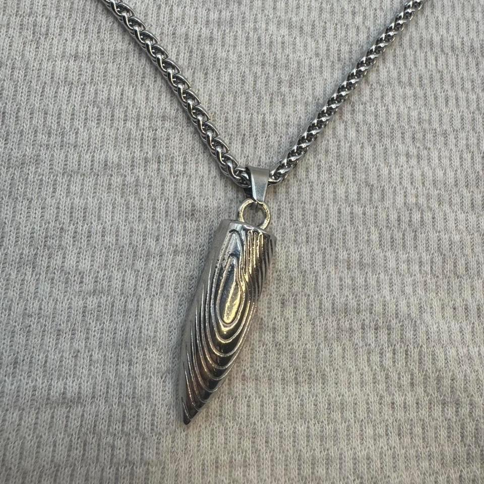 Silver Bullet Pendant Chain Necklace Af2c