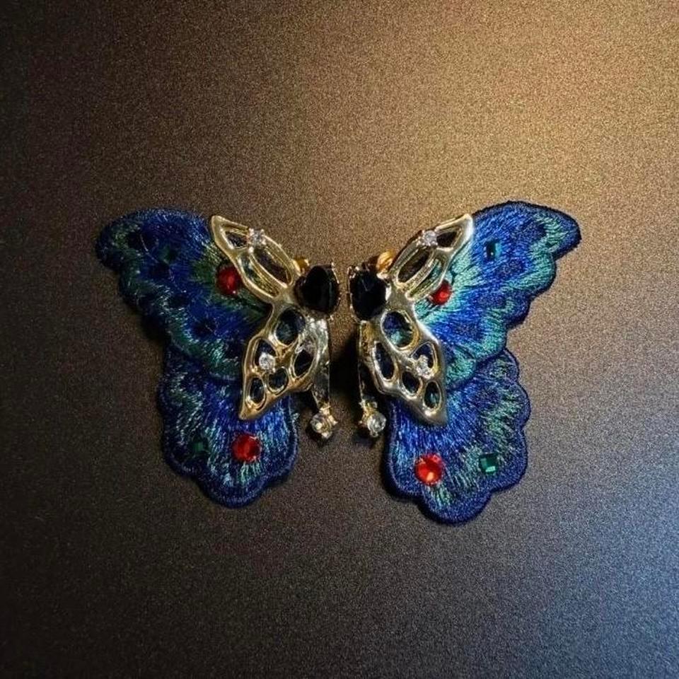Blue Butterfly Brooch With Red 6dc1 2