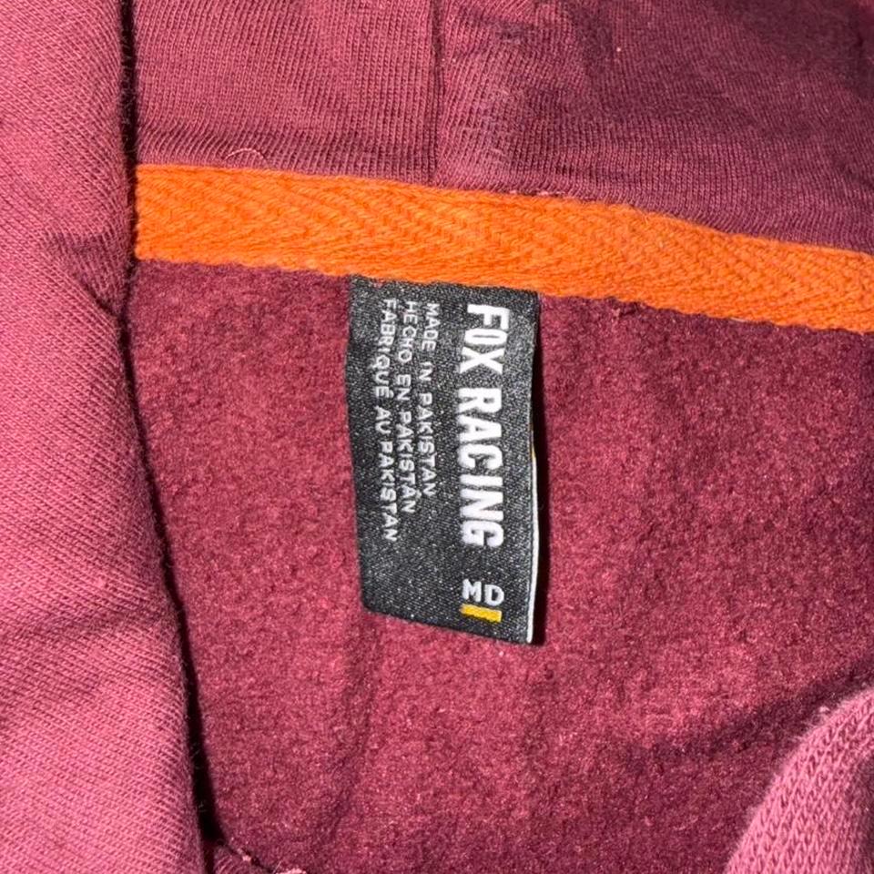 Y2k Fox Racing Maroon Sweatshirt A44c 2
