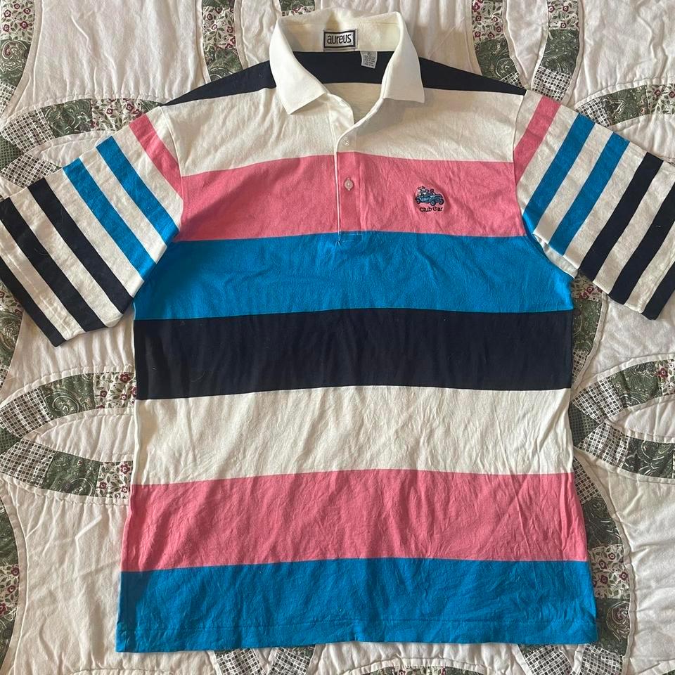 Vtg Striped Club Car Golf Fdae