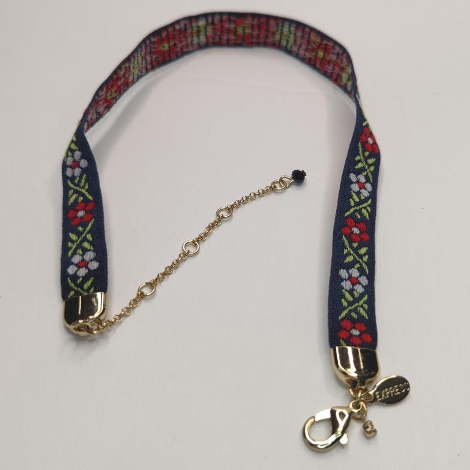 Fabric Embroidery Tape Choker Necklace D928