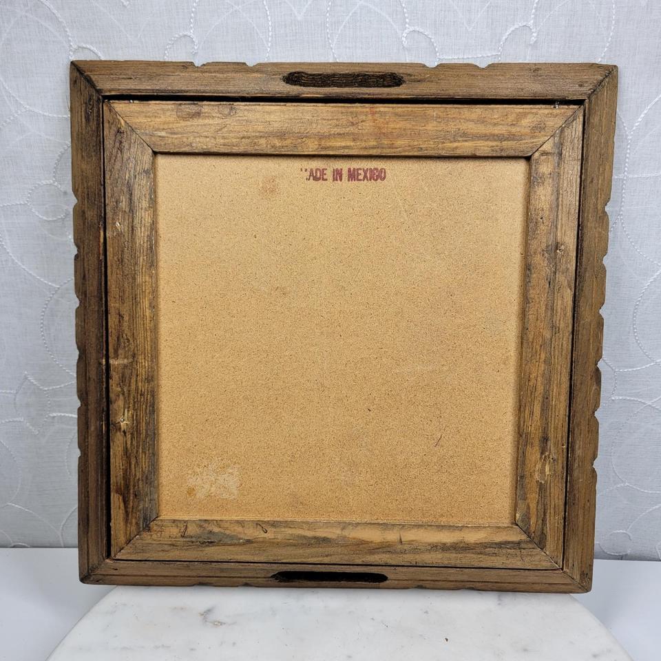 Vintage Mexican Tile Tray Wood 6d93 3