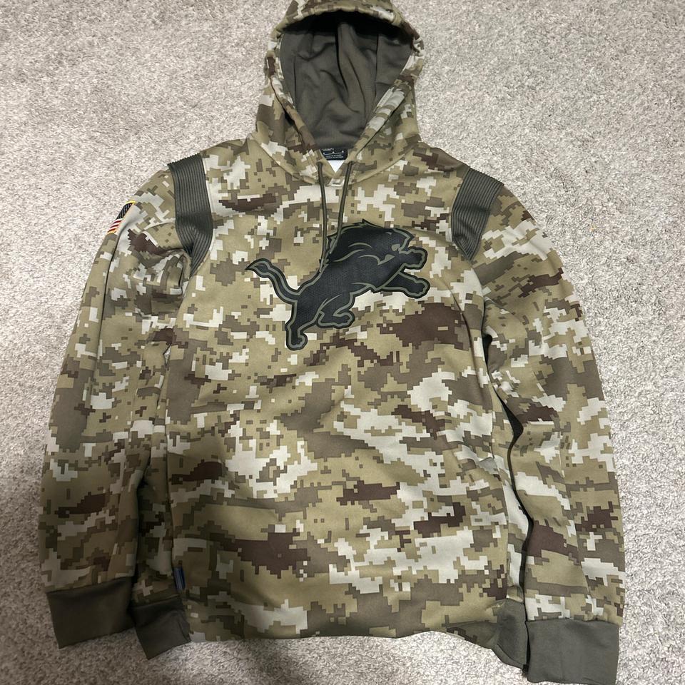Detroit Lions Camo Hoodie Salute D15f