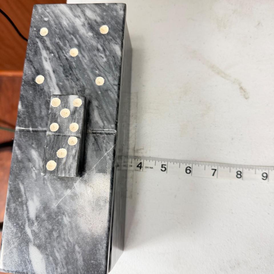 Vintage Black Marble Domino Set De0f 7