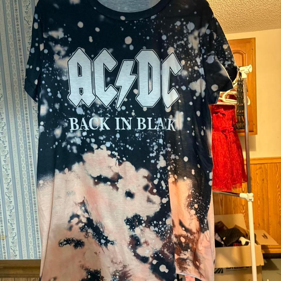 Acdc Black And Pink Oversizedtshirt 12cb