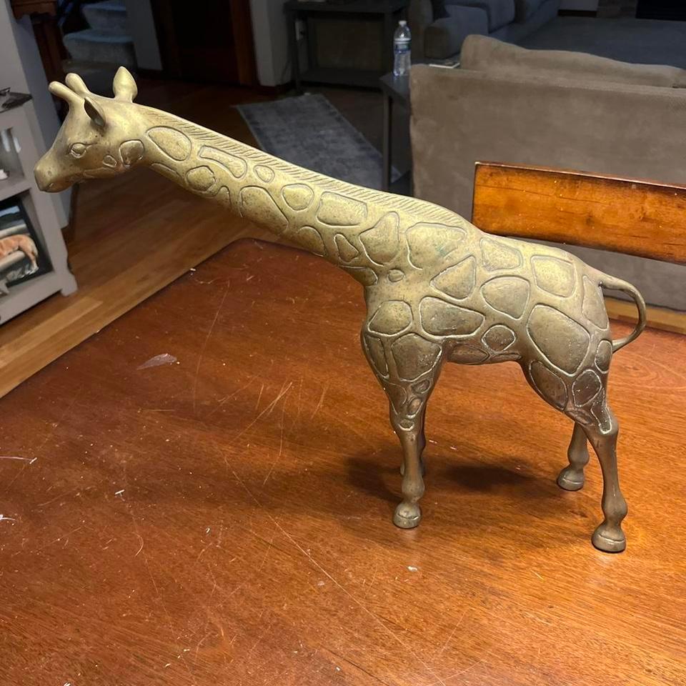 Solid Brass Giraffe Statue Hollywood 3dd4