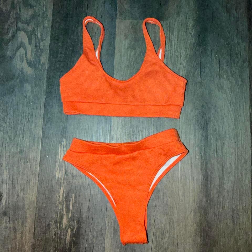 Orange Bikini Set With White 54d1