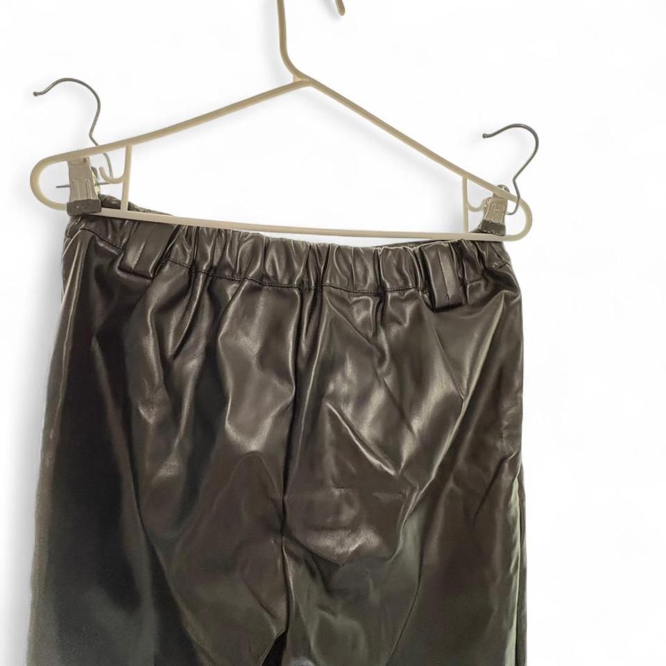 Black Faux Leather Pants With 18cc 6