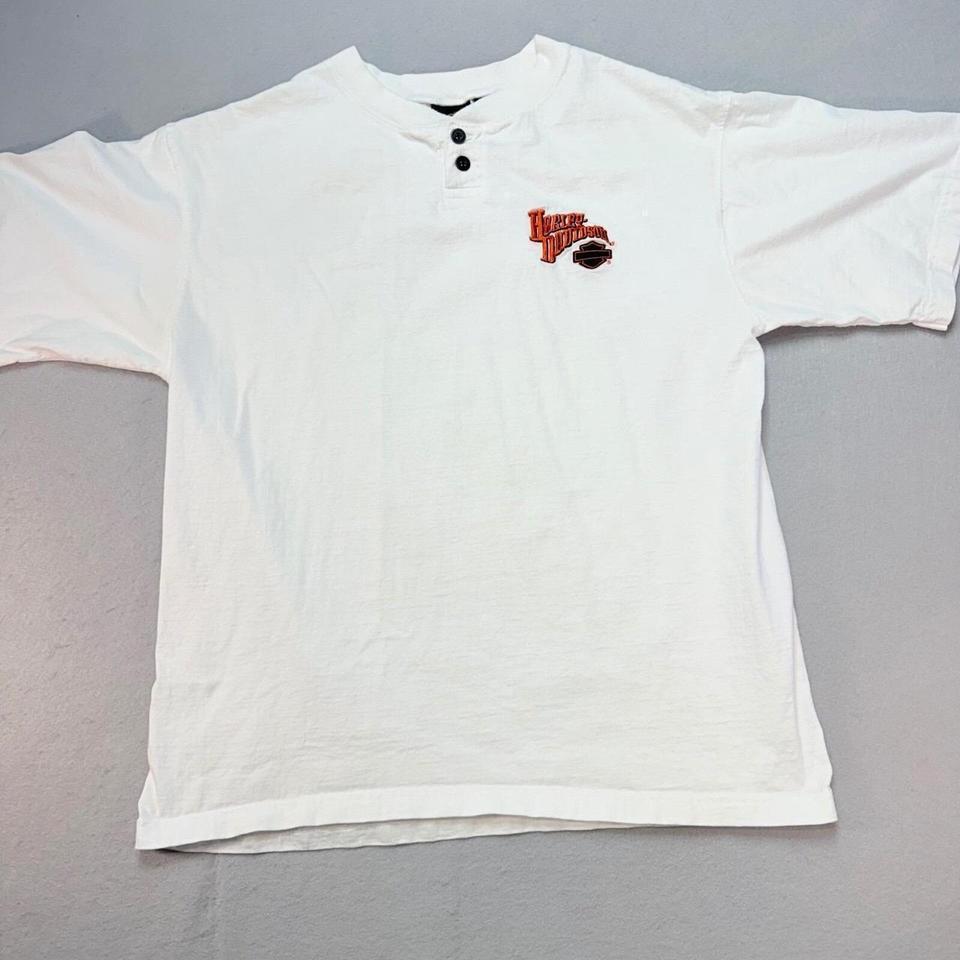 Harley Davidson Henley Shirt Embroidered C69e