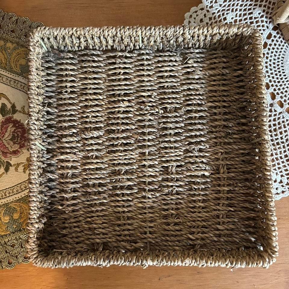 Square Seagrass Tray Coastal Boho Ea57