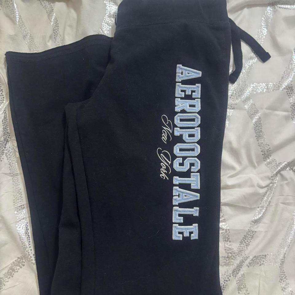 Aeropostale Black Sweatpants With Blue C615