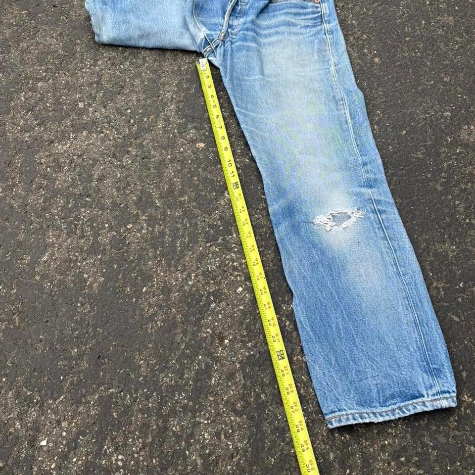 Vintage Y2k Faded Blue Distressed 132d 5