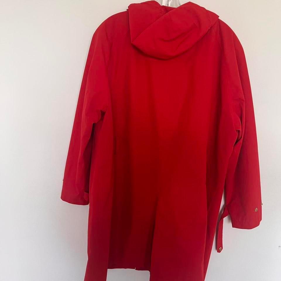 Red Rain Coat With Hood 2478 2