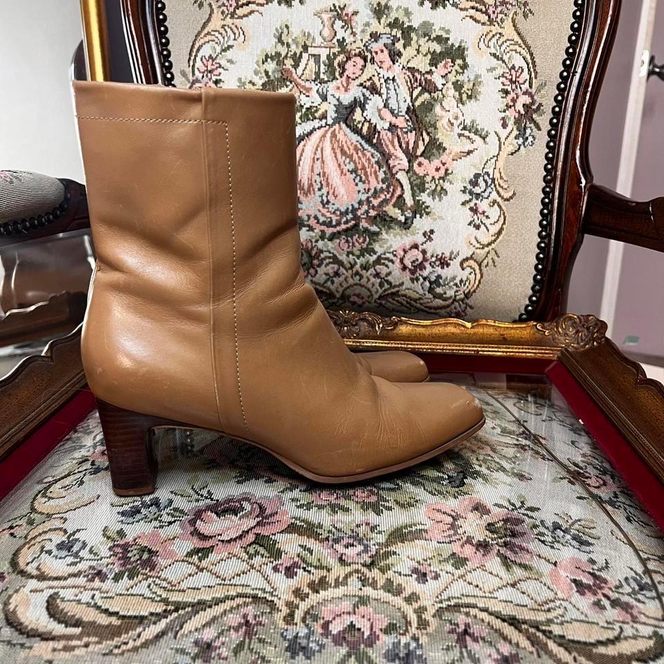Y2k Tan Leather Square Toe C50b 3