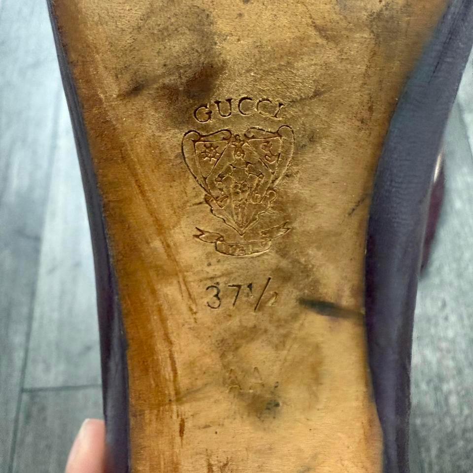 Vintage Gucci Pumps Burgundy Leather 5
